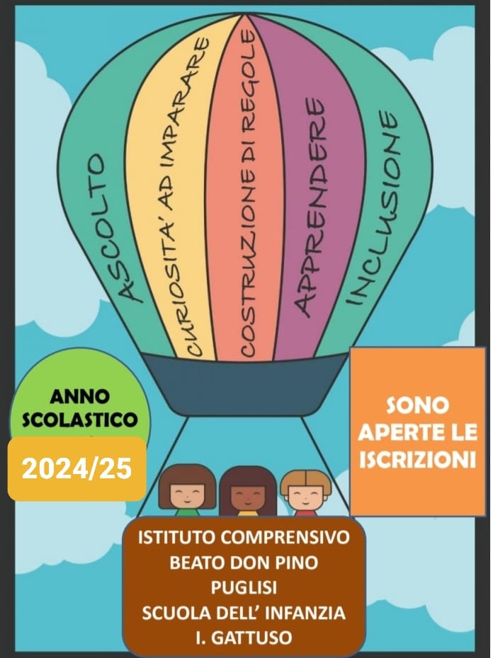 Locandina iscrizioni infania Mezzojuso 2024 25