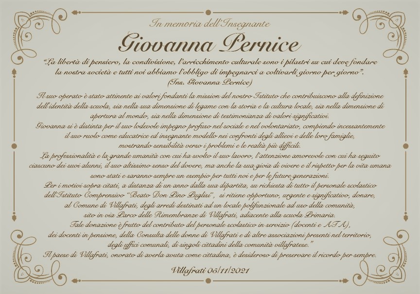 Pergamena commemorativa