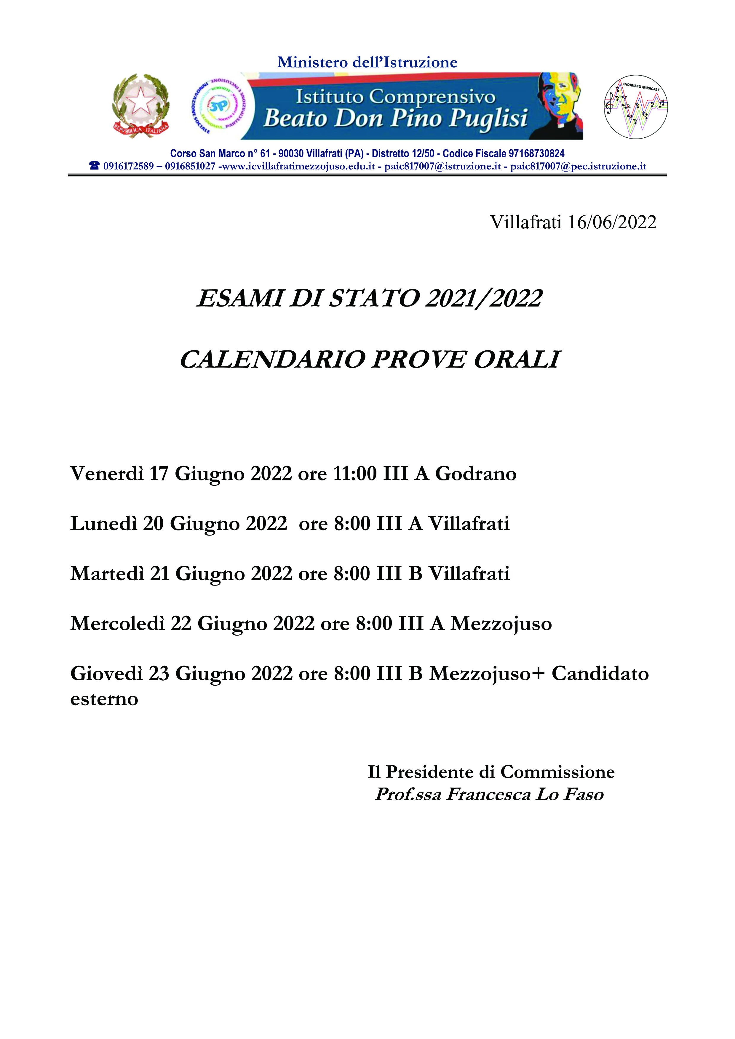 calendario esami orali